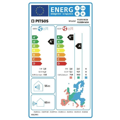 AIR CONDITION  PSI09VW34/PSO09VW34 NEFELI INVERTER 9000BTU WI-FI